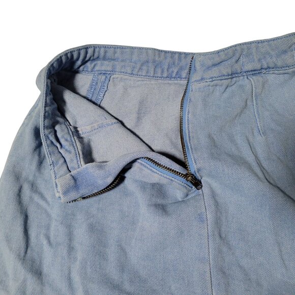 Pacsun Jean Skirt Womens Size 23 Mini Short Light Wash Denim Zip Cut Off - Picture 3 of 5